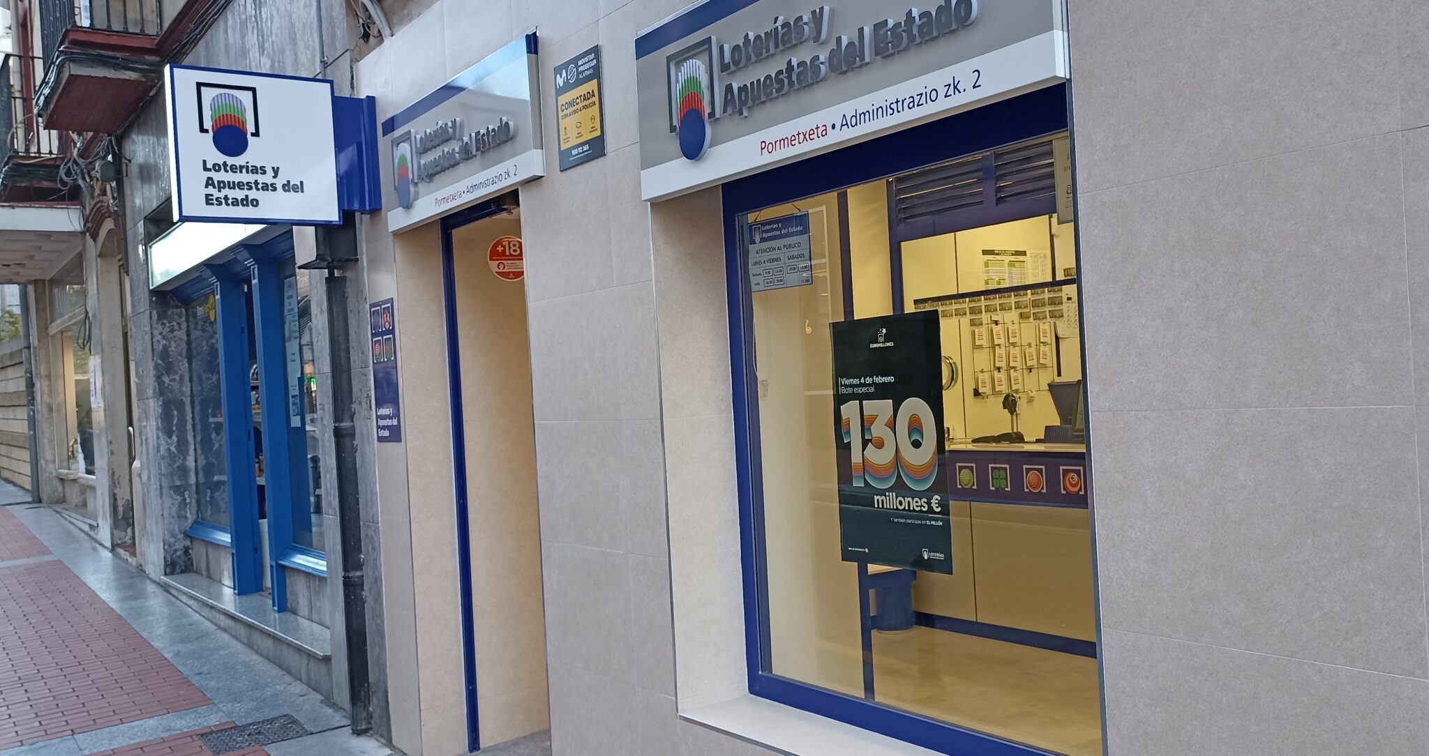 Fachada de Lotería Pormetxeta en Barakaldo, administración de lotería con más de 60 años