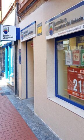 Fachada de Lotería Pormetxeta en Barakaldo, administración de lotería con más de 60 años