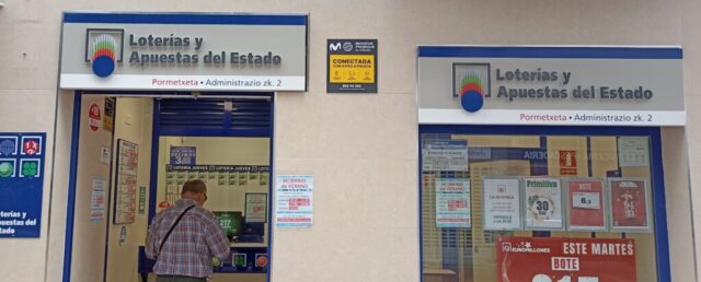 Fachada de Lotería Pormetxeta en Barakaldo, administración de lotería con más de 60 años