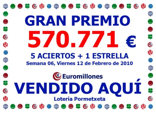 5 aciertos + 1 estrella en el Euromillones del 12 de Febrero de 2010