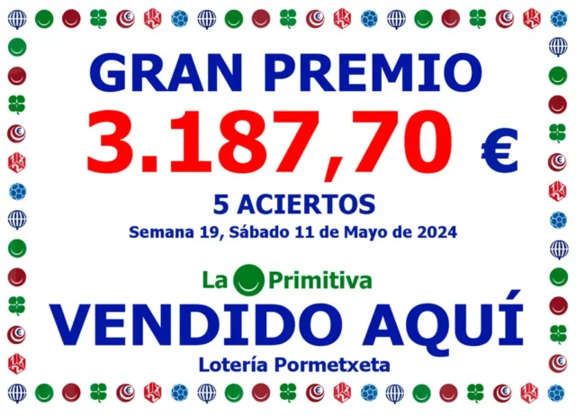 5 aciertos en la Primitiva del 11 de Mayo de 2024