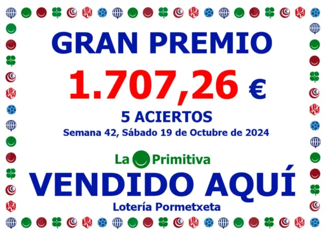 5 aciertos en la Primitiva del 19 de Octubre de 2024