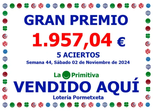 5 aciertos en la Primitiva del 2 de Noviembre de 2024