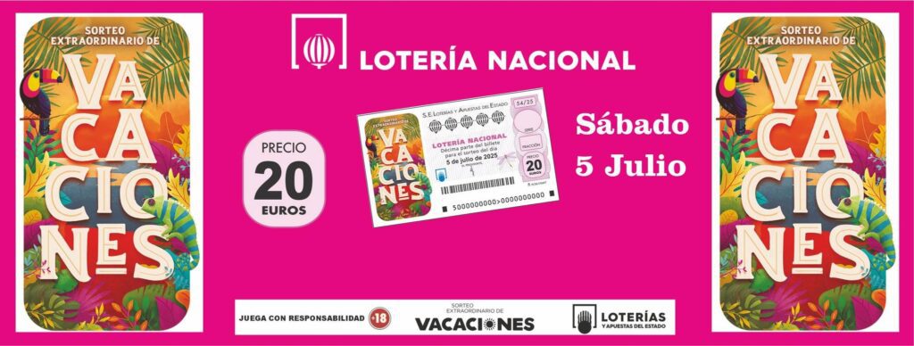 Banner Sorteo Extraordinario de Vacaciones de Loteria Nacional