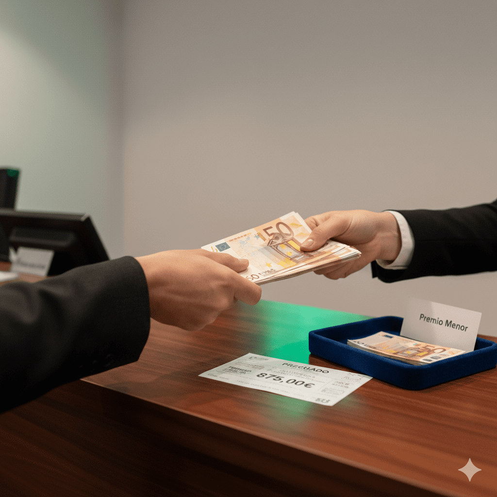pagando premio de lotería